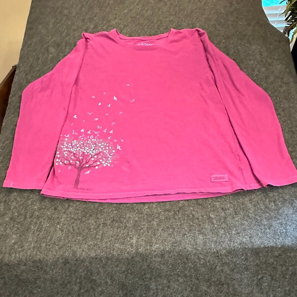 Womens Life is Good Long sleeve Shirt Size Large D23